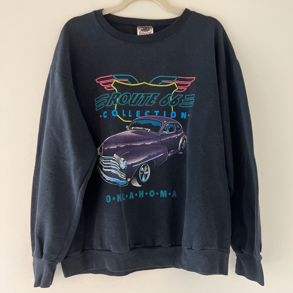 Osage vintage retro 90s America Oklahoma Route 66 classic car sweatshirt XL